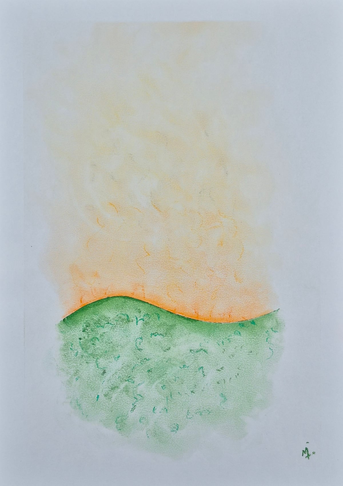 «Aún no», pastel tiza sobre papel (2026). Obra de Mito Dev.