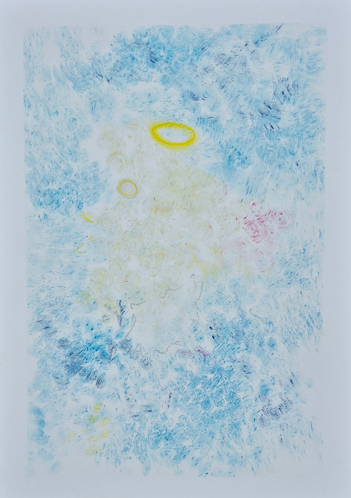 «Día 5», pastel tiza sobre papel (2026). Obra de Mito Dev.