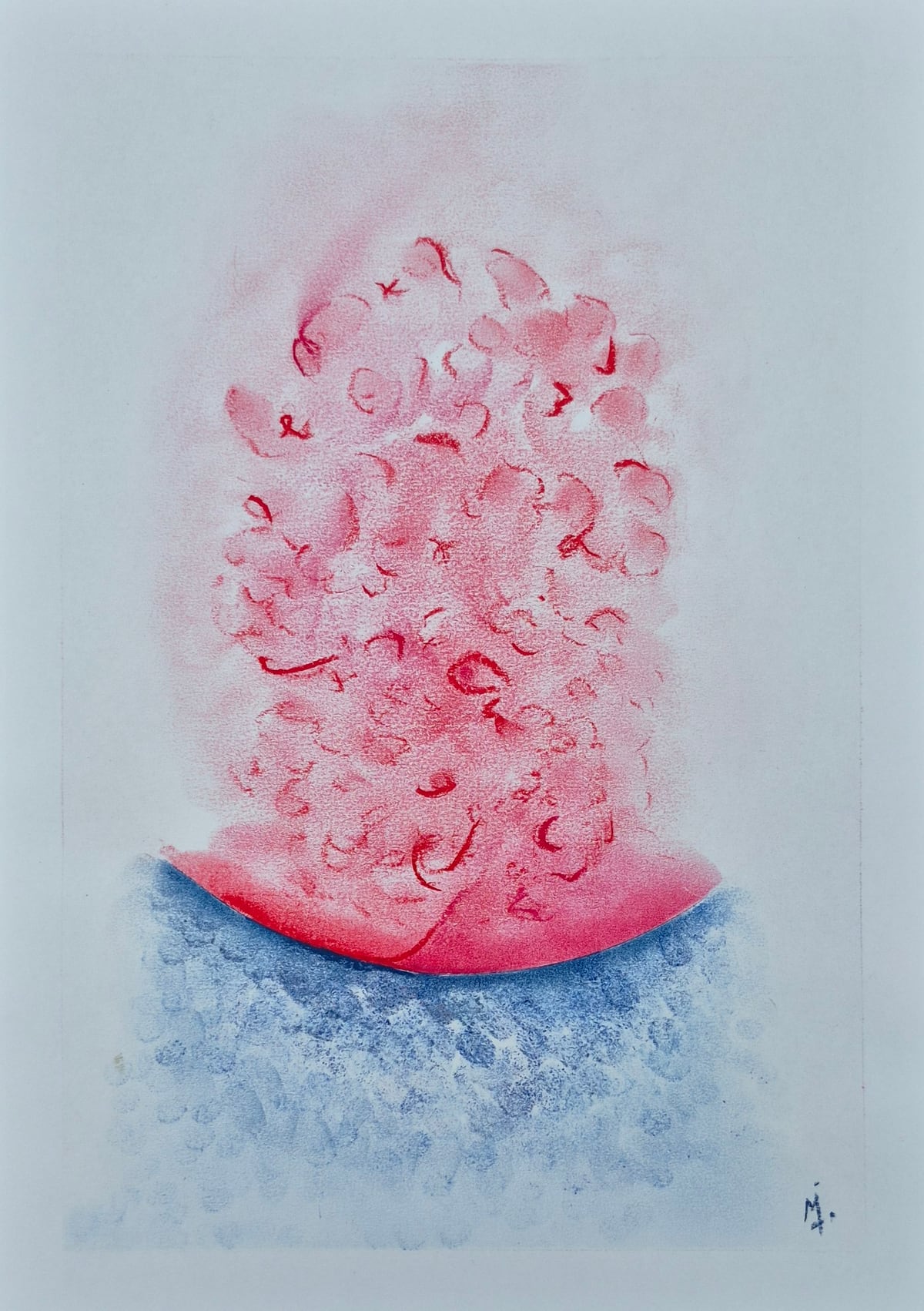 «En brazos», pastel tiza sobre papel (2026). Obra de Mito Dev.