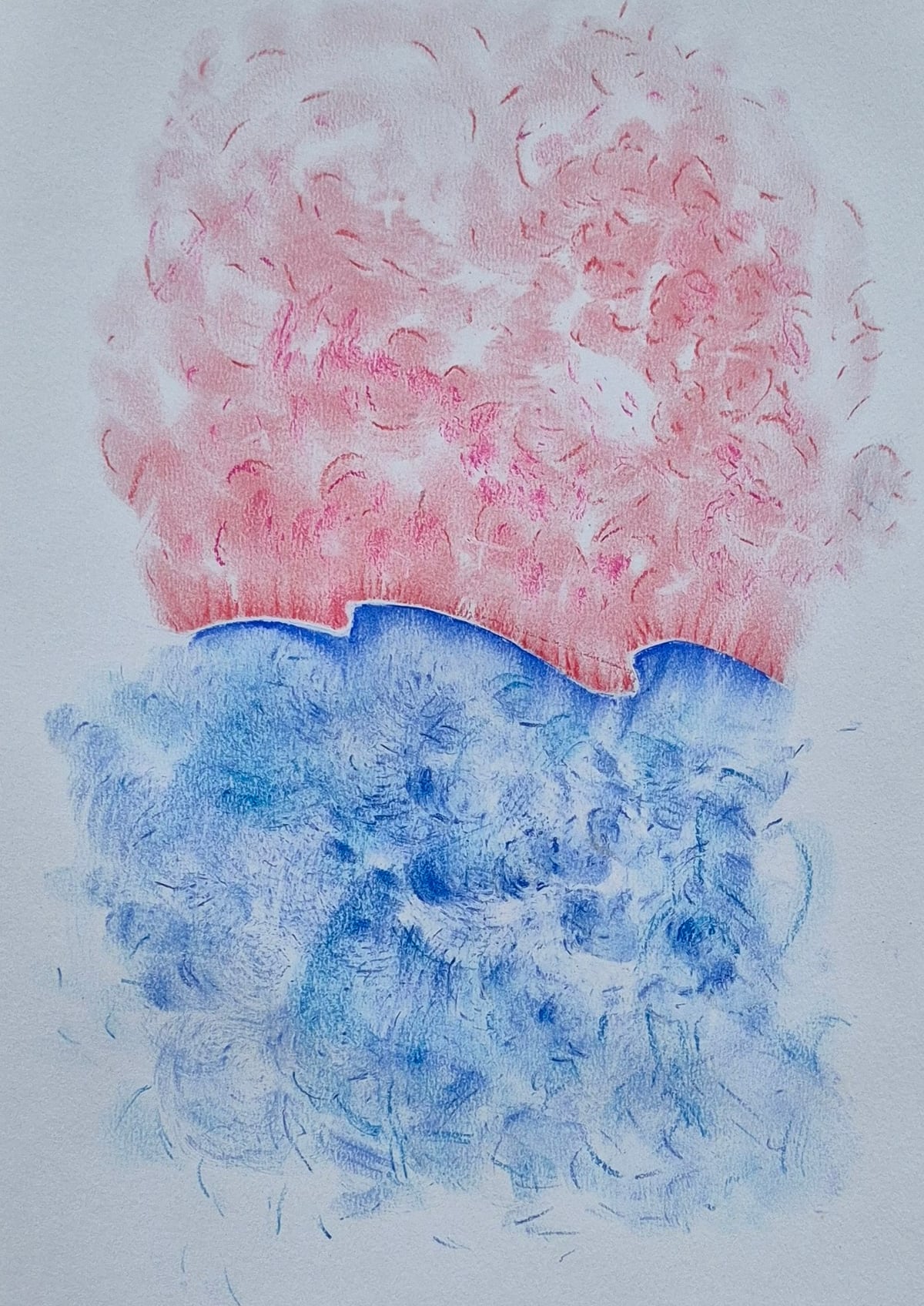 «En el espejo», pastel tiza sobre papel (2026). Obra de Mito Dev.