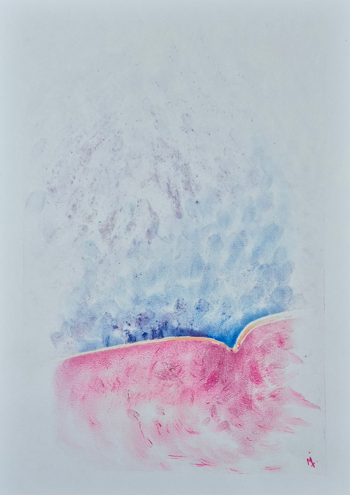 «En el remolino», pastel tiza sobre papel (2026). Obra de Mito Dev.