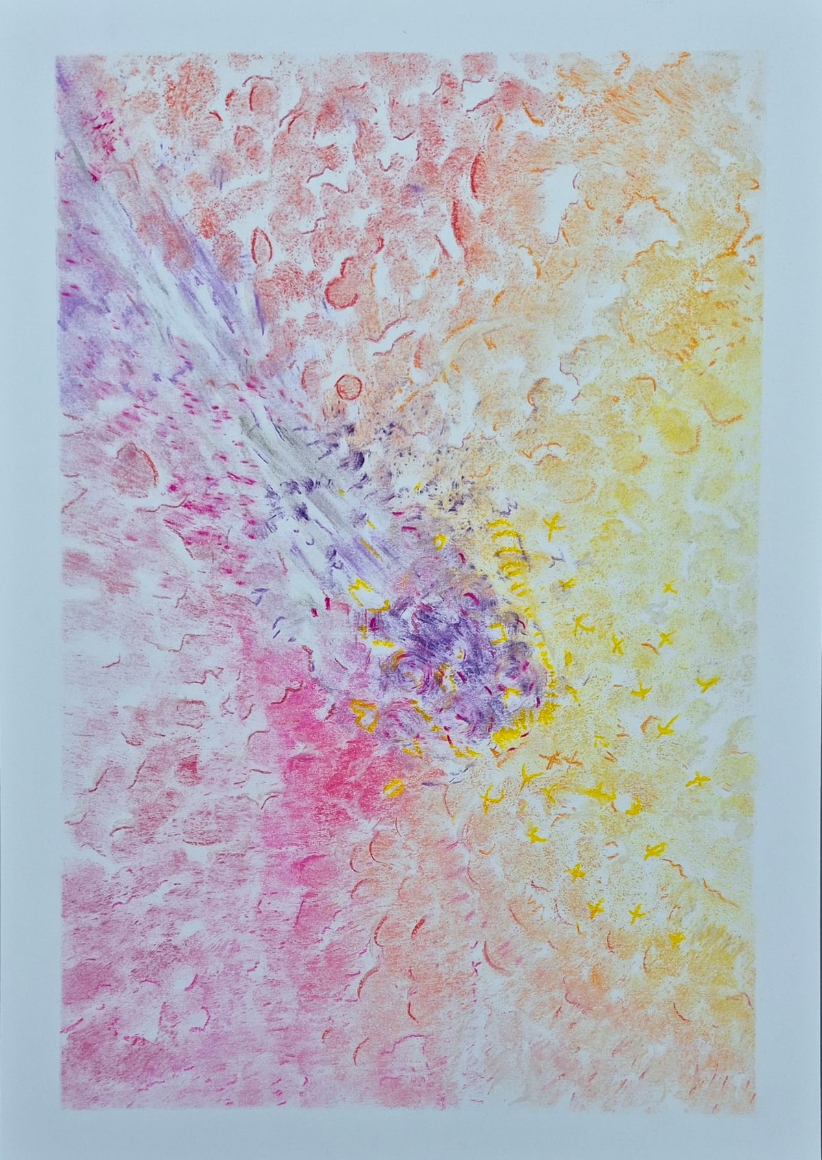 «Fuerza XX», pastel tiza sobre papel (2026). Obra de Mito Dev.