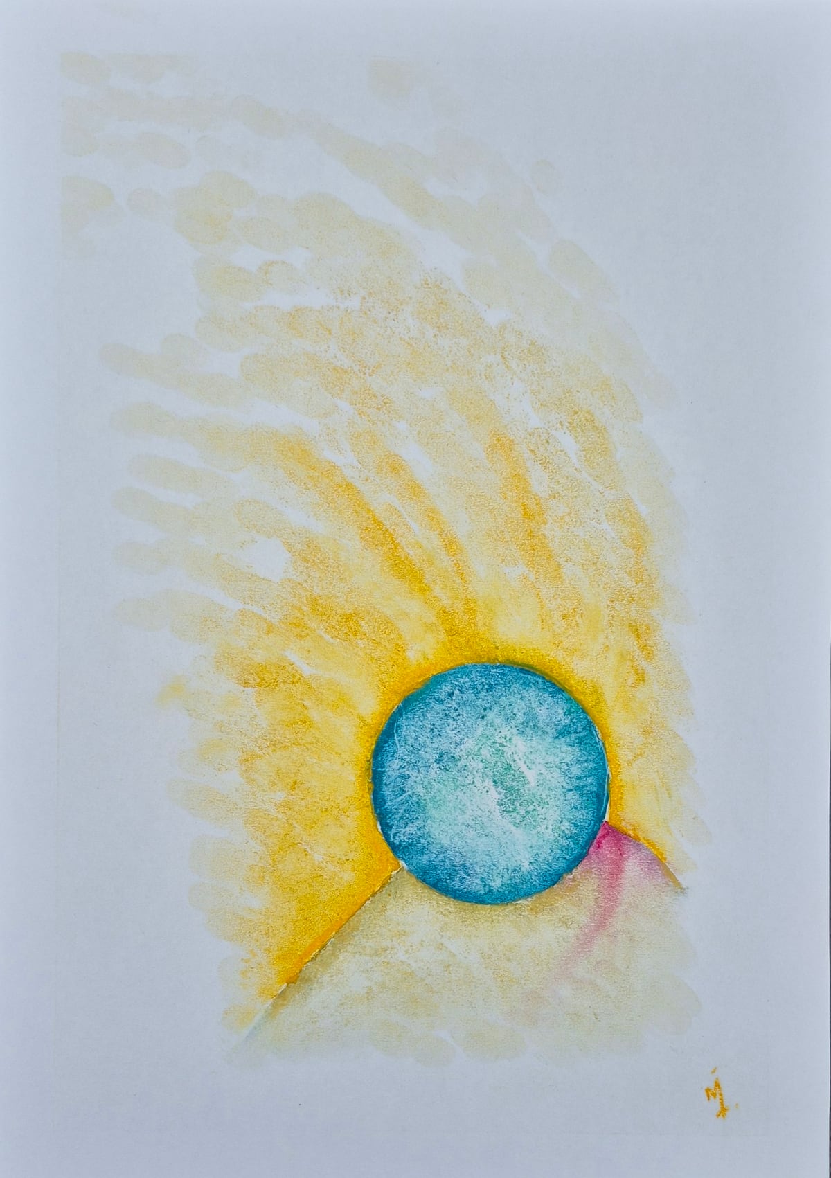 «Inestable», pastel tiza sobre papel (2026). Obra de Mito Dev.