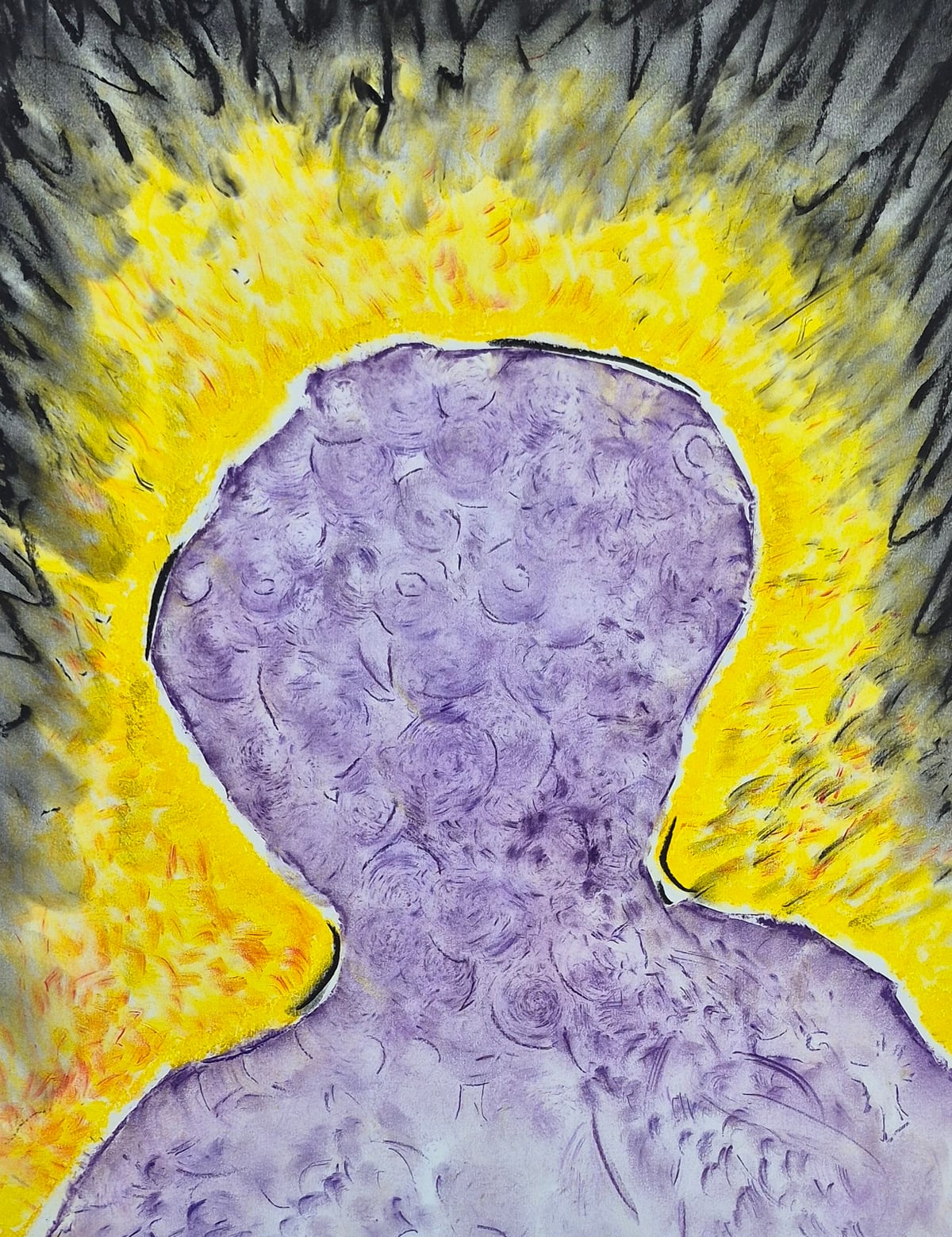 «Nombrarlo», pastel tiza sobre papel (2026). Obra de Mito Dev.