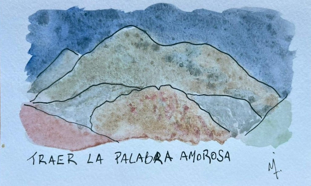 «Palabra Amorosa», acuarela sobre papel (2024). Obra de Mito Dev.