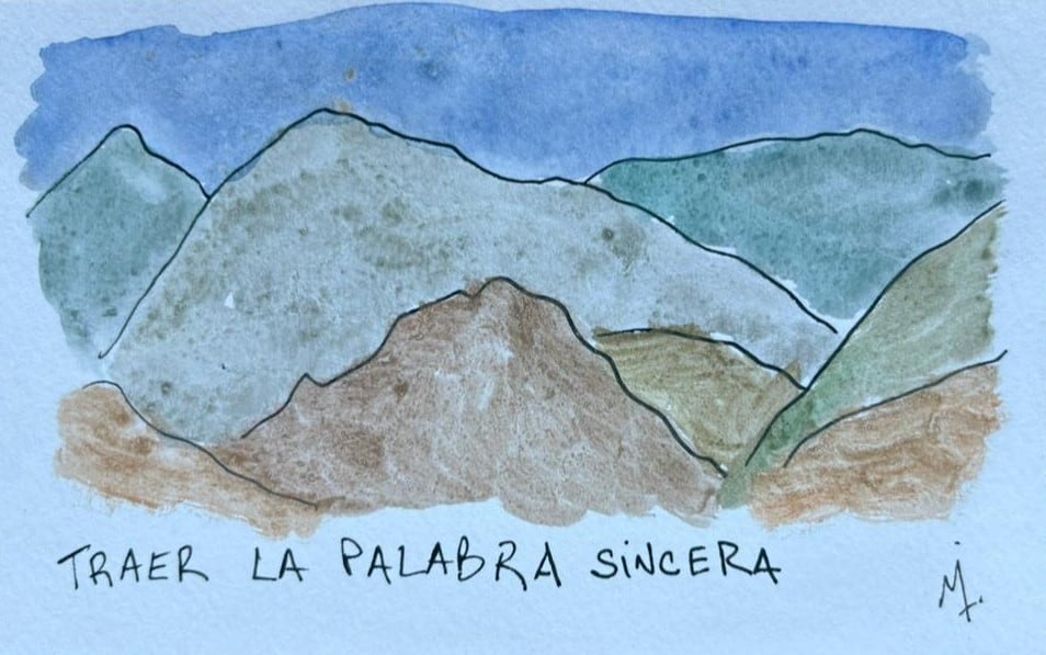 «Palabra Sincera», acuarela sobre papel (2024). Obra de Mito Dev.