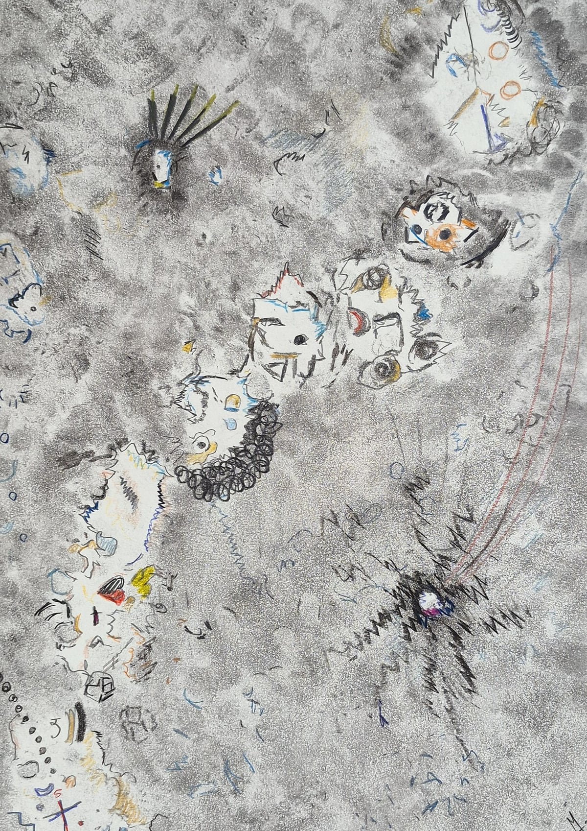 «Señales», pastel tiza sobre papel (2026). Obra de Mito Dev.