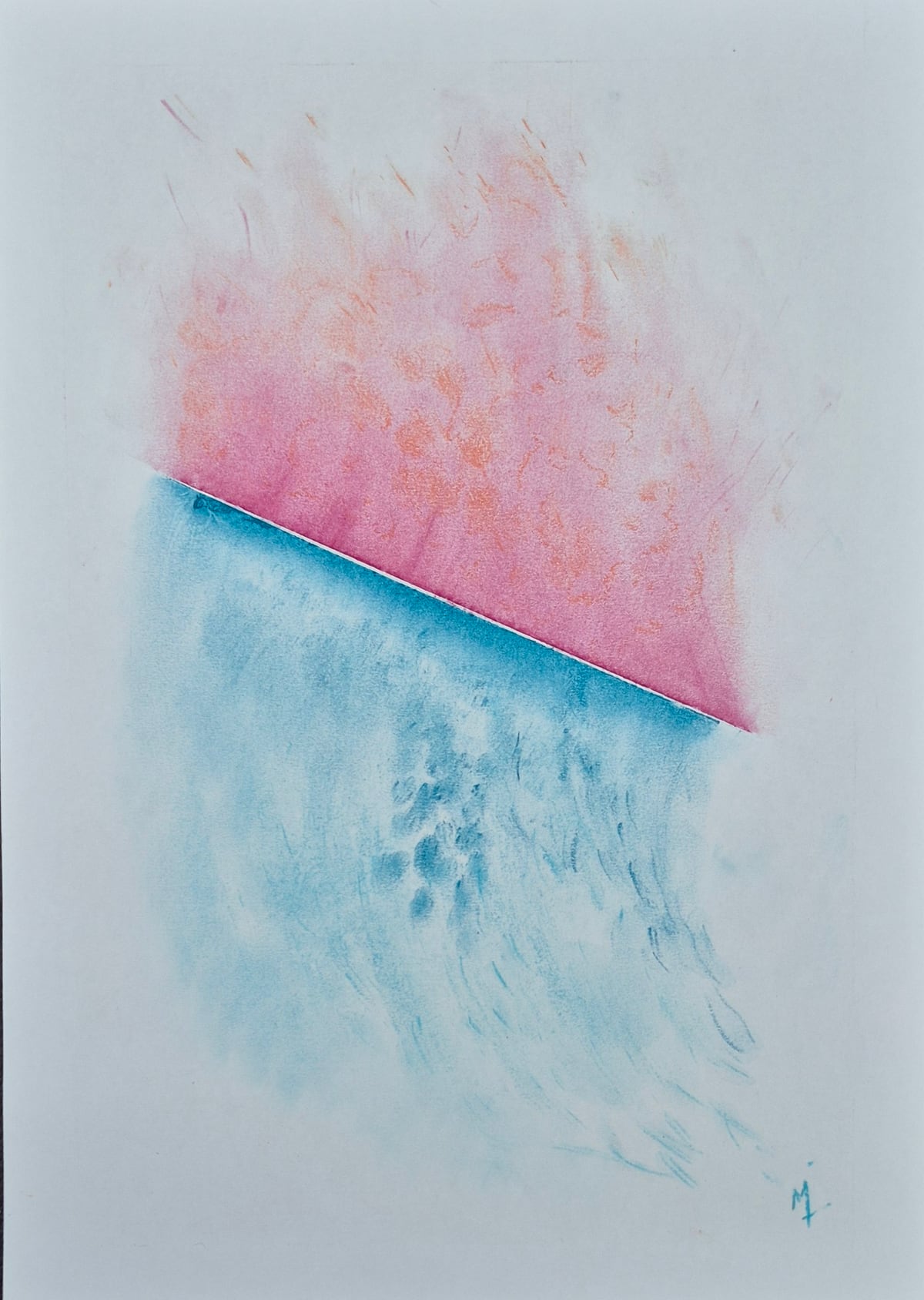 «Separado», pastel tiza sobre papel (2026). Obra de Mito Dev.
