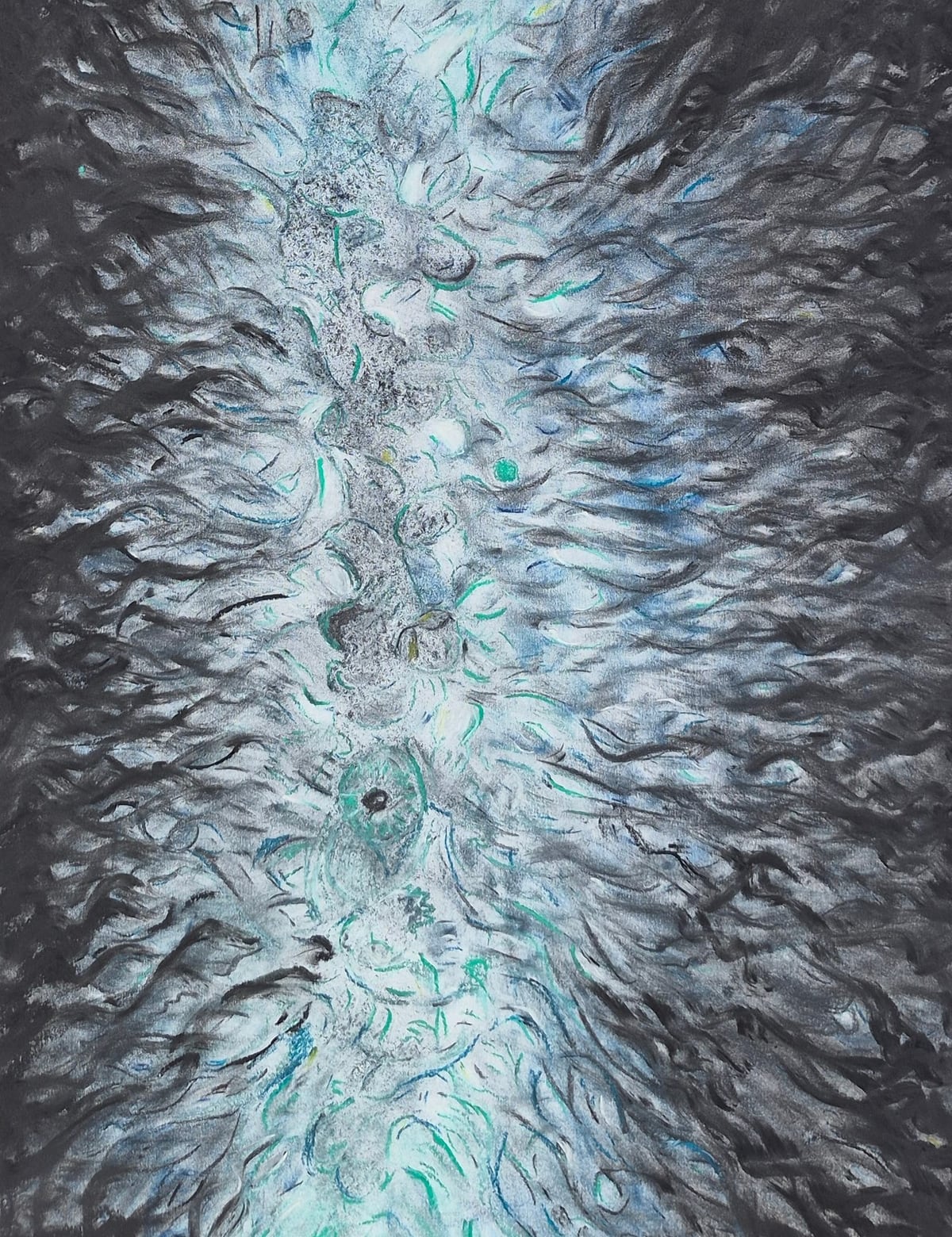 «Shiver», pastel tiza sobre papel (2026). Obra de Mito Dev.