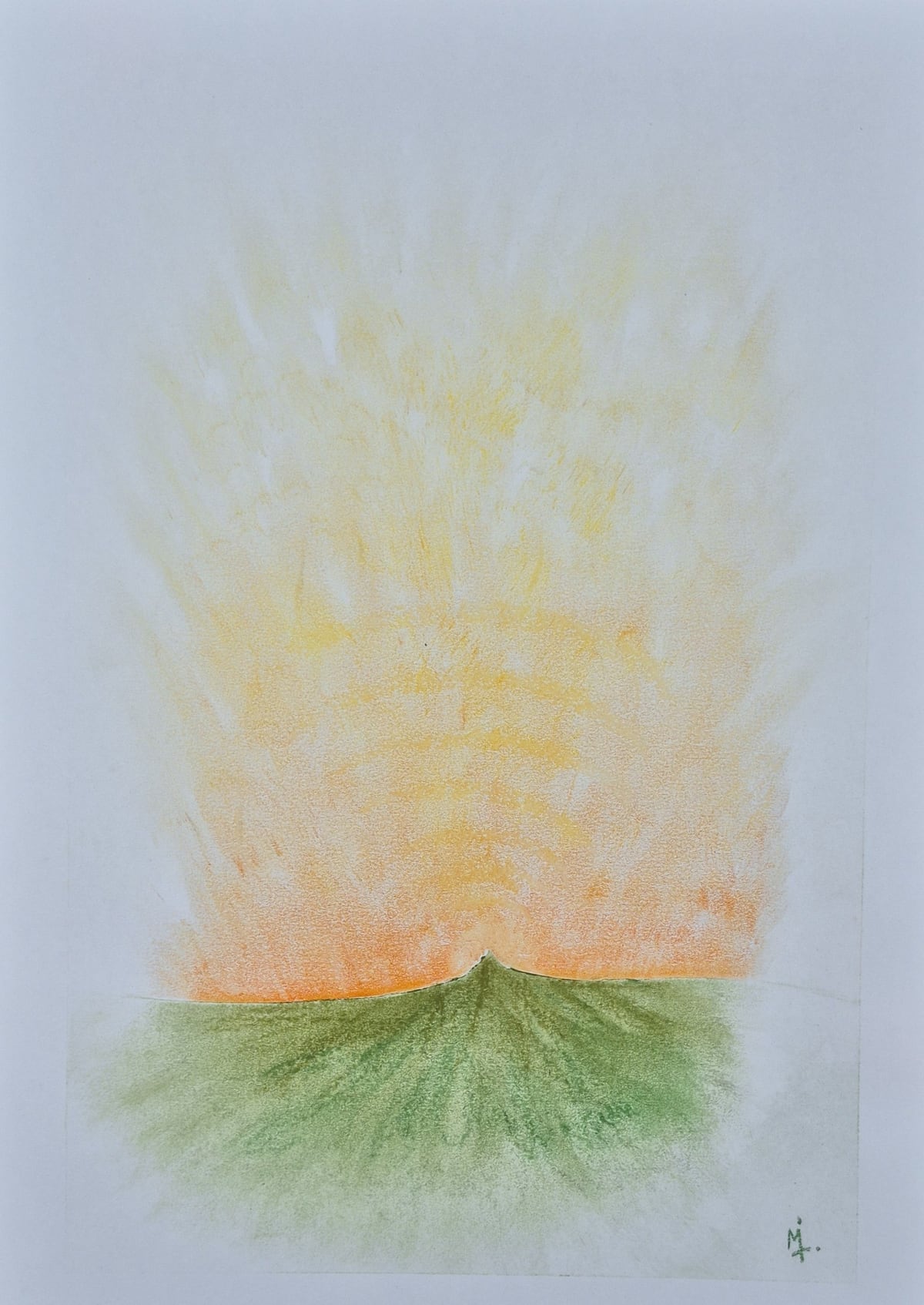 «Vuelo colectivo», pastel tiza sobre papel (2026). Obra de Mito Dev.
