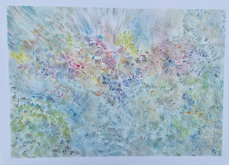 Enroscado - Pastel tiza sobre papel (2026)