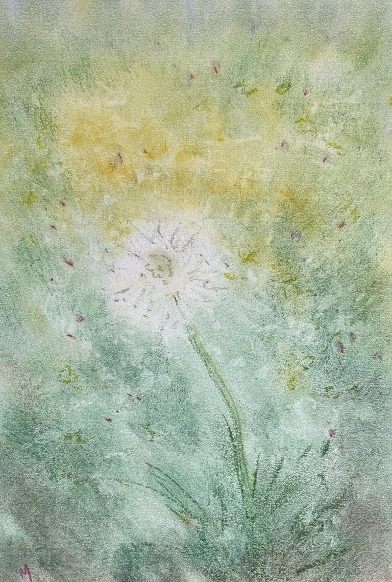 Pedí un deseo  - Pastel tiza sobre papel (2024)