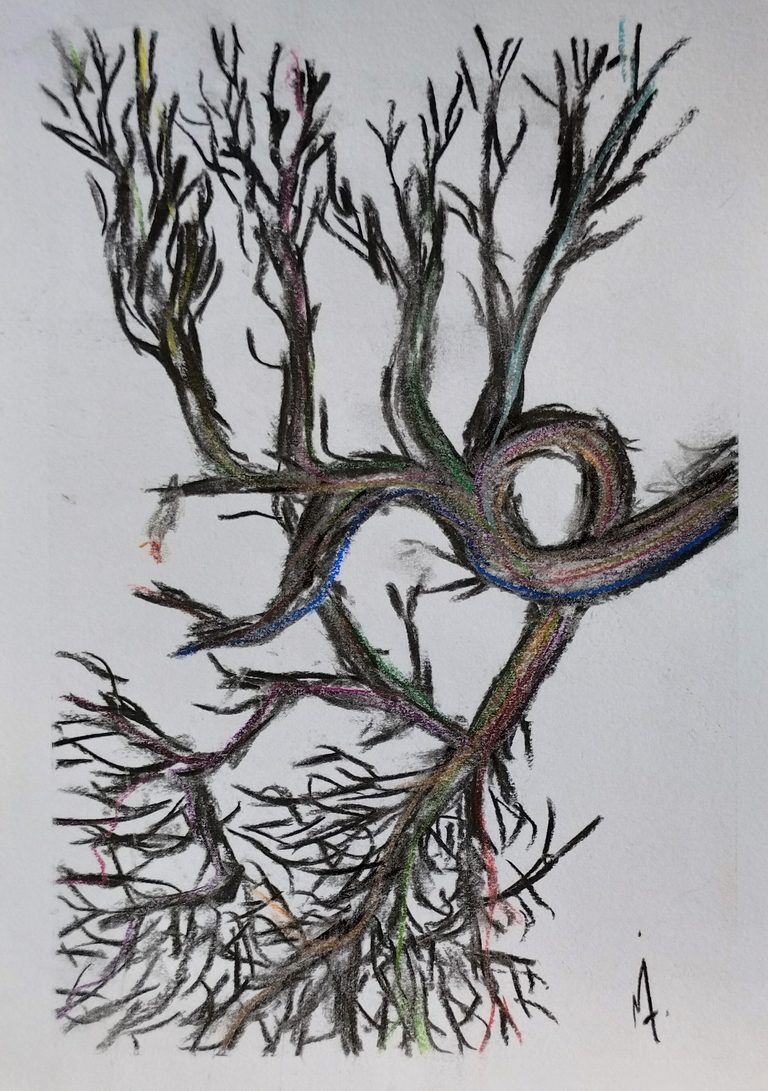 Que quiero? - Pastel tiza sobre papel (2024)