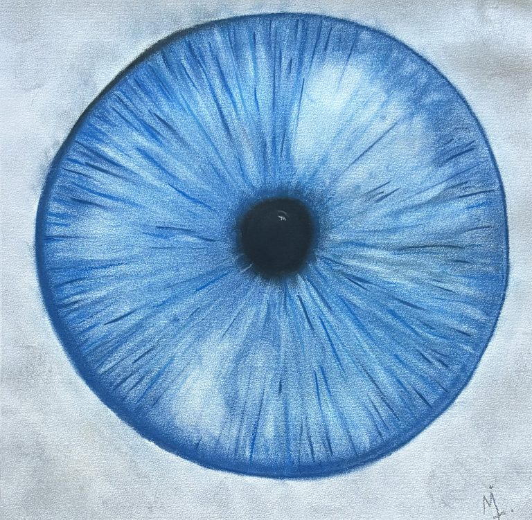 Un punto de luz - Pastel tiza sobre papel (2025)