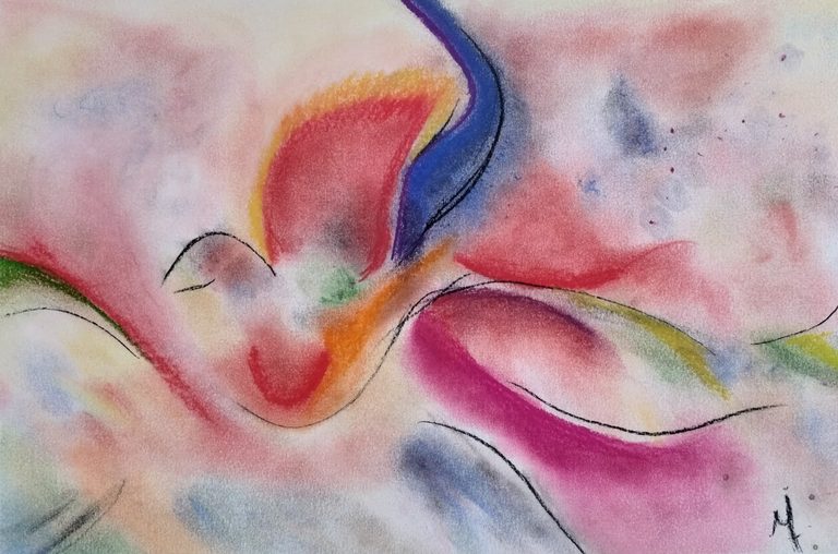 Volar - Pastel tiza sobre papel (2023)